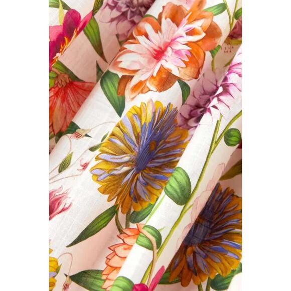 BORGO DE NOR Petra One Shoulder Ruffle Midi Linen Floral Dress Tuckernuck Small - Picture 6 of 15